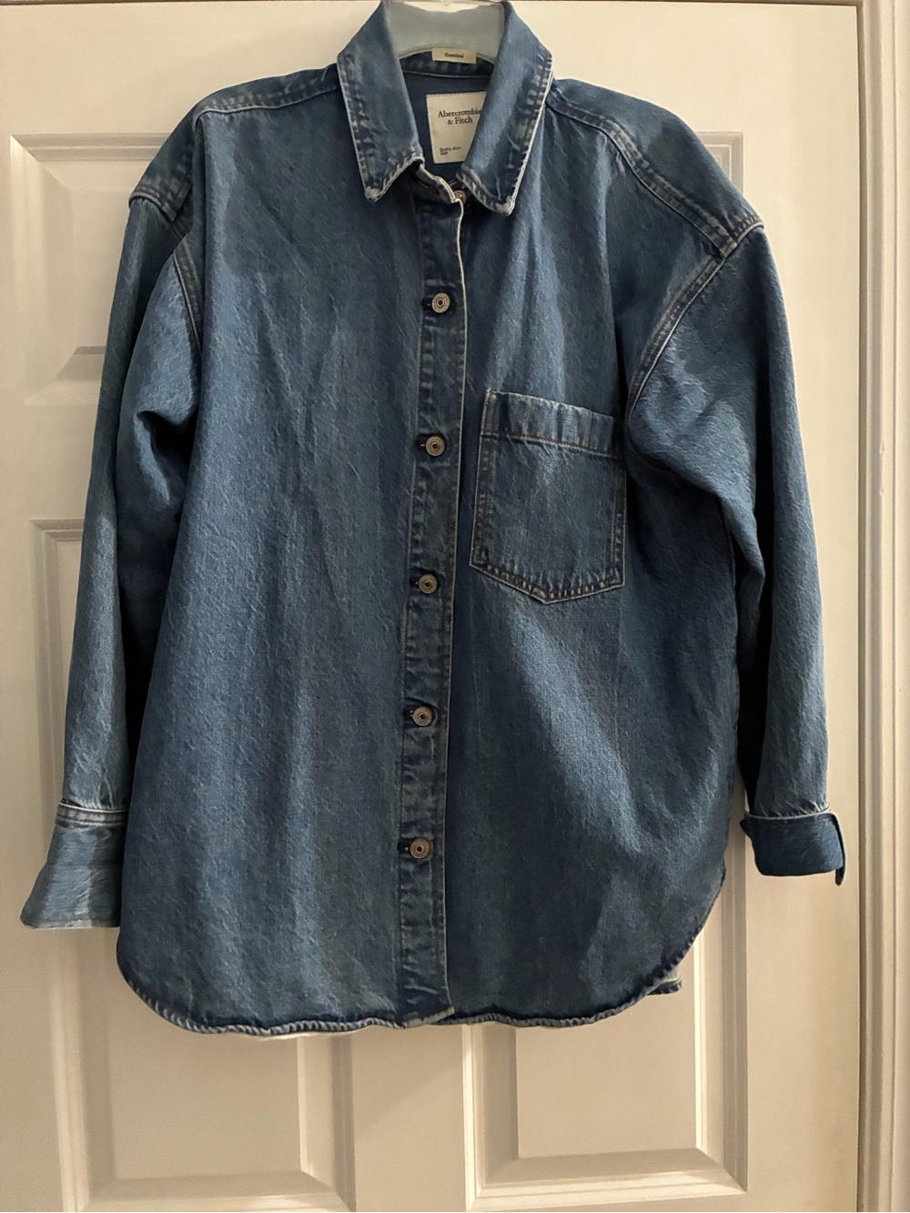 Abercrombie & Fitch Blue Denim Button-Down Shirt Jacket